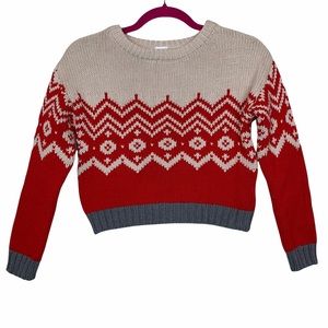 Crazy 8 Holiday Knit Faire Isle Crew Sweater NWT
